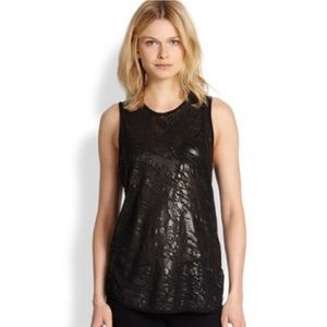 Rag & Bone Black Animal Print Sleeveless Tank, S